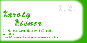 karoly misner business card